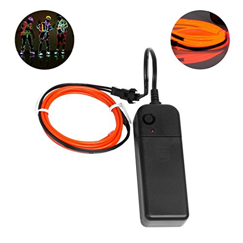 B-right 5m Neon Beleuchtung EL Wire EL Kabel für Weihnachten, Partys,Halloween Kostüm, Auto Fahrrad beleuchtet flexibles Streifen, Rot