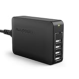 RAVPower USB Type C Ladegerät 5-Port 45W mit Power Delivery USB C PD 5V / 9V für iPhone X,iPhone 8/Plus,iPad Pro 2017,Google Pixel 2016,15V für Macbook, 20V für Dell XPS 13 und andere USB-C Geräte schwarz