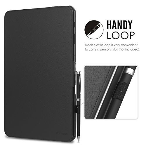 MoKo Samsung Galaxy Tab A 10.1 Hülle – MoKo Slim-Fit PU Leder Schutzhülle Smart Case mit Stift-Schleife / Standfunktion und Auto Sleep / Wake Up Funktion für Samsung Galaxy Tab A 10.1 Zoll (2016) Wi-Fi/ LTE T580N / T585N Tablet-PC, Schwarz - 8
