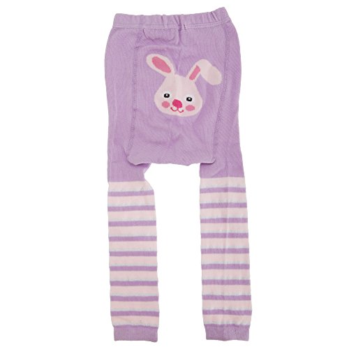 Baby Girls Leggings With Design Panel And Sparkle (12-18 Months) (Lilac/Rabbit)