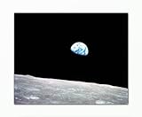 poster planet erde Brillante Qualität! Berger Designs Bild Foto (Moon Earth 40x50 cm) Bild auf Leinwand als Kunstdruck mit Rahmen aus Holz. Bild Motive (Mond Erde Planeten Weltraum) .100% Made in Germany - Qualität aus Deutschland.