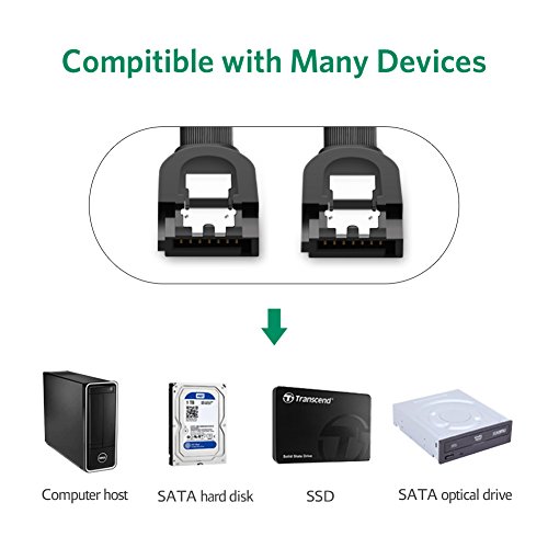 UGREEN SATA Kabel 0,5m HDD SSD Datenkabel bis 6Gbit/s mit 2 gerade Stecker 3PCS Schwarz - 4
