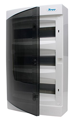 Kopp Aufputz - Caja de distribución con Puerta de 3 Filas, para 36 Pole, 1 Pieza, Gris/Negro, 350913049