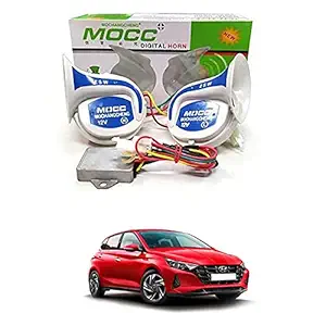 AYW White & Blue Mocc 18 in 1 Digital Tones Car Magic Horn For I20 New