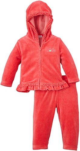 Absorba Baby Girls 0-24m 9E36152 Plain Tracksuit Tracksuit, Pink (Coquelicot), 3-6 Months (Manufacturer Size: 6 Months)