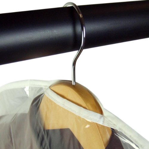 6 wasserabweisende Kleidersäcke – transparent mit buntem Saum – 100cm – Hangerworld - 8