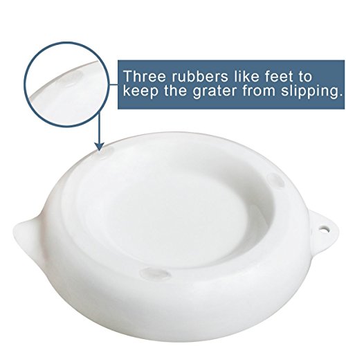 Sweese 3602 Ingwerreibe, Stabile Porzellan Ingwer Reibe Küchenreibe Obstreibe Wasabireibe vegan gingergrater, 11 x 9 x 2 cm weiß - 5