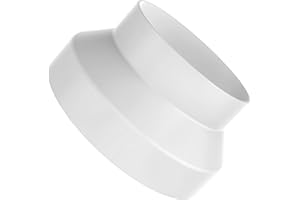 Hon&Guan 200 mm a 150 mm Recto Reductor de Conductos Adaptador, 150 mm a 100 mm Reductor Tubo Campana Extractora para Conducto de Ventilación, Secadora, Aire Acondicionado