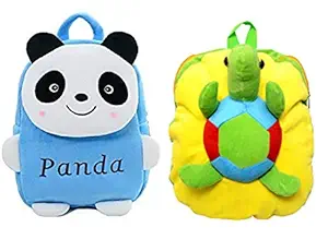 Blue Tree Kids School Bag Soft Plush Backpack Combo Cartoon Bags Mini Travel Bag for for Girls Boys Toddler Baby (Pack of 2)