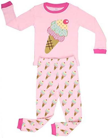 Elowel Kid's Ice Cream Pajama Set (6 M-8 Y) 7 Years