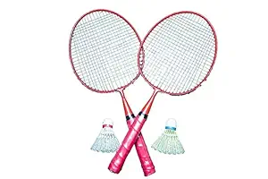 ISBN 2 Pcs Set Badminton Racket for Kids - Baby Badminton Aluminum Toy Set for Children with Shuttle Cocks and Backpack