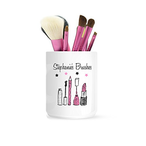 Personalised Ceramic Make Up Brushes Pencil Pot Storage Gift