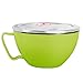 Produktbild Gosear Dual Layer Edelstahl Stahl Instant Ramen Nudel Suppe Pasta Bowl Essen Frisch Container Mittagessen Reis Bowl Mit Cover Deckel 900 ml Grün