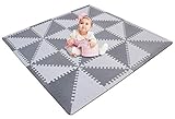 18 PLACAS DE ESPUMA ANTIDESLIZANTES: El sistema de puzzle asegura la conexión de las piezas de color. La manta de 1 cm de espesor es especialmente suave y aislante: perfecta para suelos fríos o sucios