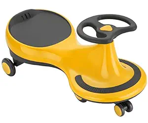 BAABUS Magic Car Rider Scratch Free Twister Magic Swing Car Ride on for Kids of Above 1 Years Strongest & Smoothest PU Wheels 100 KG Weight Capacity & ABEC 7 Bearing (Yellow)