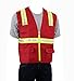 Produktbild Safety Depot Two Tone Reflective Surveyor Safety Vest with Zipper and Pockets Hi-Vis for Construction, Gardening, Crossing Guard, EMS, Airport, Events and Road Work 8038-RD (Red, 3XL) by Safety Depot