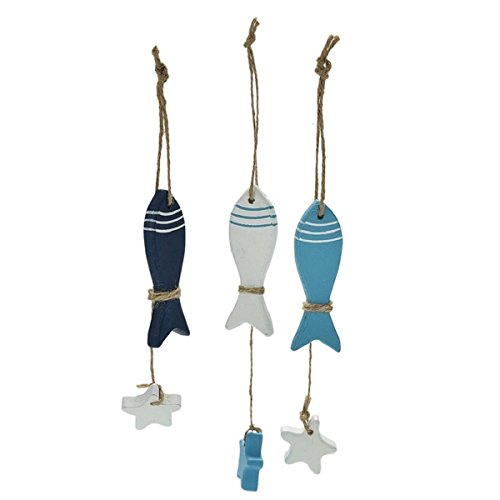 Ishua-Ornements-en-Bois-Etoiles-de-Mer-en-Bois-Murale--Suspendre-Dco-Bois-Poisson--Suspendre
