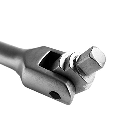 S&R Gelenkgriff Drehgriff 1/2″, 600mm Ø 20 mm Schiebegriff mit Gelenk, Extra Belastbar für Stecknüsse, Steckgriff Bruchfest, mattiert, INDUSTRIE QUALITÄT - 6