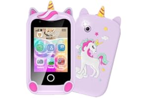 SEVGTAR Handy für Kinder, Smartphone für Kinder, Kinder Telefon Spielzeug Jungen Mädchen Puzzle Lernspielzeug mit 8G SD-Karte, Weihnachts- und Neujahrsgeschenke für 4-10-Jährige, Lila