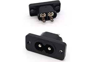 Aofan 2 Füße männlicher Stecker IEC320 C8 Stecker Gerätestecker Steckdose AC 250V/2.5A (2 Stück)