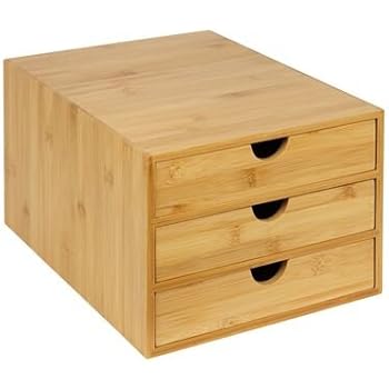 3 Drawers Wooden Storage Organizer Home Office Unit Desktop