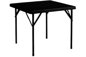 CHEFGASTRO Klappbarer mobiler Buffettisch für Terrasse Balkon Garten | HxBxT 74x86x86cm | Für bis zu 4 Personen In- & Outdoor | Schwarz | Campingtisch Partytisch Klapptisch Gartentisch