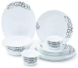 Famacart Opala Dinner Set Misty Drops 35 Pcs Dinner Set ,35 Pieces ,White