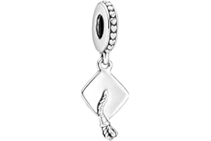 Feitery La Graduación Charm Compatible Pandora Pulsera Joyas Marineras de Verano Murano Glass Charms Abalorios para Mujer