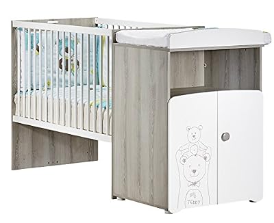 BABY PRICE Teddy Lit Bébé Combiné Évolutif 120 x 60 cm en 90 x 190 cm