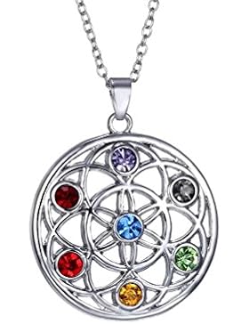 Swarovski Elements Kristall 7Chakra Heilung Steinen Eternal Anhänger Halskette von Designer inspiriert