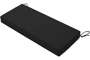JORTUIO Coussin pour Banc de Jardin,Imperméable Antidérapant Coussin de Siège en Mousse Épaisse avec Housse Amovible, Assise Coussin pour Banc de Mobilier Terrasse Canapé Extérieur(Noir,80x45x5cm)