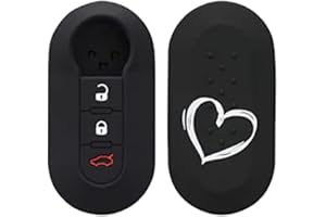 SALPIE cover chiave auto - custodia per guscio , compatibile con Fiat Lancia , copri chiave telecomando auto , 3 tasti , nero