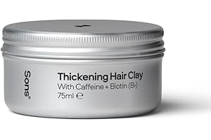 ‎SONS Sons Hair Clay, Haarwachs für Männer, haarverdichtend, Styling Pomade mit Koffein & Biotin zur Unterstützung des Haarwachstums, Leave-In Conditioner Paste, bei Haarausfall & Ausdünnung - 1 Monat