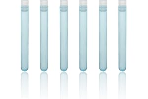 LABBOX KENZIUM - Confezione 50 x Provette + 50 Tappi con Alette | 16 x 125 mm | Tubi in Plastica in Polipropilene | Fondo Rotondo | Colore: Blu | Ideale per Laboratorio, per Tutti i Tipi di Campioni