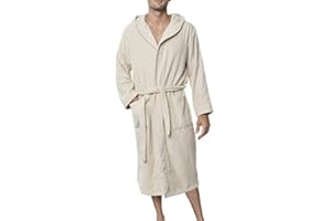 Twinzen Albornoz Hombre Ducha con Capucha 100% Algodon OEKO-TEX Bata Adulto Albornoz Baño Hombre con 2 Bolsillos y Cinturón