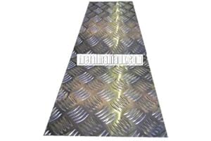 METAL MANIA UK Aluminium 5 bar tread plate 1000mm x 100mm x 2mm
