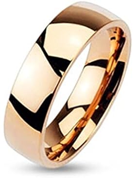 Tapsi´s Coolbodyart® Edelstahl Ring rosegold 4mm breit Classic Line Dome Band hochglanz poliert Ringgrößen 47...