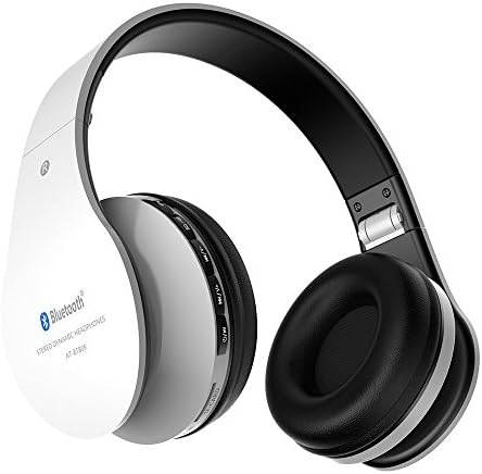 Aita Bluetooth Headphones Over Ear with Microphone, Wireless Sport Headset for Running, Jogging, Cycling, Driving, Compatible with iPhones Android Smartphone MP3 Players PC and Laptop (BT809, White)