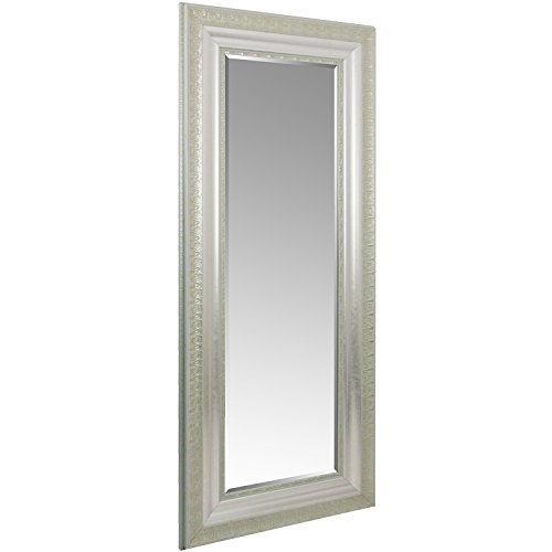 Wandspiegel mit Facettenschliff und Verzierungen 140x60cm Antik-Optik Silbergold Hängespiegel Flurspiegel Frisierspiegel Spiegel Ganzkörperspiegel - 3