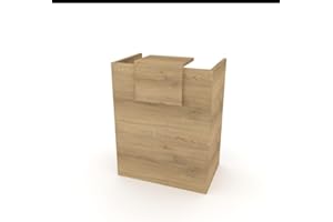 DUÓFIC Mostrador de Recepción y Oficina. Facil Montaje 80x105x50 cm | 19mm de Grosor de Tablero | Fabricado en España. (Olmo - Olmo)