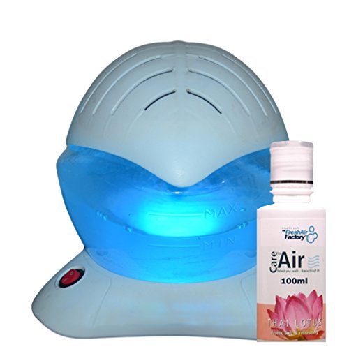 Careforair Regenbogen Breezer mit 100mL Thai Lotus Essenz - White Electric Luftreiniger Revitaliser Luftbefeuchter Air Freshener Diffusor - Staub Bad Geruch Tabakdämpfe Allergene Asthma - Farbwechsel LED-Licht mit Ein Aus Schalter - Hochwertige Motor