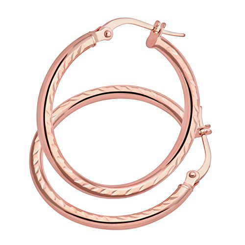18 Karat Roségold 3/4 Karat runder Diamant Pave Kubanische Kette Huggie Ohrringe