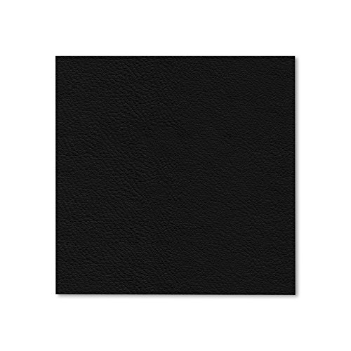 SIMON PIKE Leder Untersetzer Set „Hugo“ 6 Stück, 2mm dick, Farbe: schwarz, ohne Logo, Glasuntersetzer aus echtem Leder, 6er Pack quadratische Getränke Untersetzer für z.B. Glastische oder auf Tischen, Bars und allen anderen lackierten Oberflächen - 2