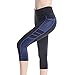 Produktbild SEYO Damen Yoga Hosen Leggins Hohe Taille Sporthosen mit Taschen (X-Large, Schwarz/Blau)