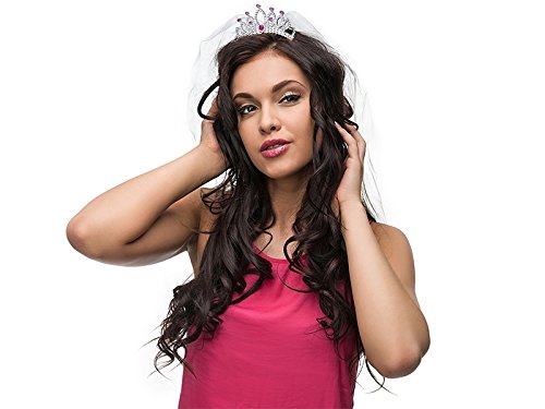 SiDeSo® Diadem mit Schleier JGA Junggesellinnenabschied Braut - 2