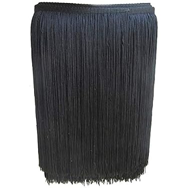 100 Tende Colorate In Pizzo Con Paillettes E Frangia - Diametro 3 Cm, Colore Nero, Per Abiti Da Ballo E Artigianato