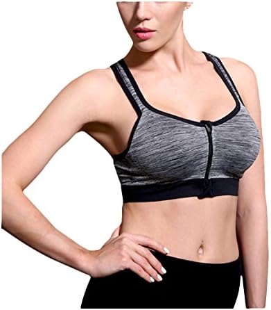 SHOLIND Women Comfortable Double Layered Cup Underwired Sport Bras (M:34A,34B,34C,34D,36A,36B, Grey C)