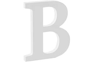 Libetui Lettre B en bois pour décoration de maison, salon, chambre d'enfant, décoration d'anniversaire, fête, mariage, café, couleur blanche, taille 20 cm
