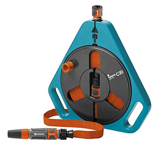 Gardena 757-20 Flachschlauch Roll-Fix, mit Kassette, einsatzfertig, Sicherheitsautomatik, Kompakt, inkl. Spritze (Schlauchlänge: 20m, Schlauchdurchmesser: 12mm, Schlauch mit Anschlussgeräten: Ja) - 2