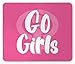 Produktbild SHAQ Girl Slogan Mouse Pad, Go Girls Hand Drawn Typography Poster Type Fun and Feminine, Standard Size Rectangle Non-Slip Rubber Mousepad, Pastel Pink Pink and White